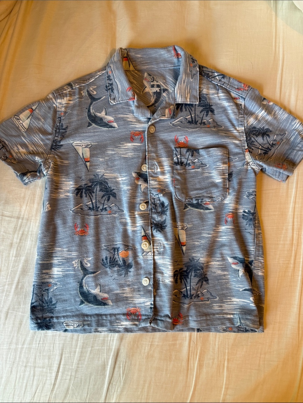 Garanimals Boys Tropical Shark Print Polo Shirt
